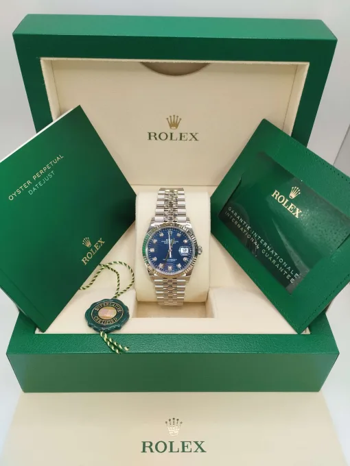 36mm ROLEX DATEJUST 126234-0057 Blue Diamond Morif Jubilee - Image 3