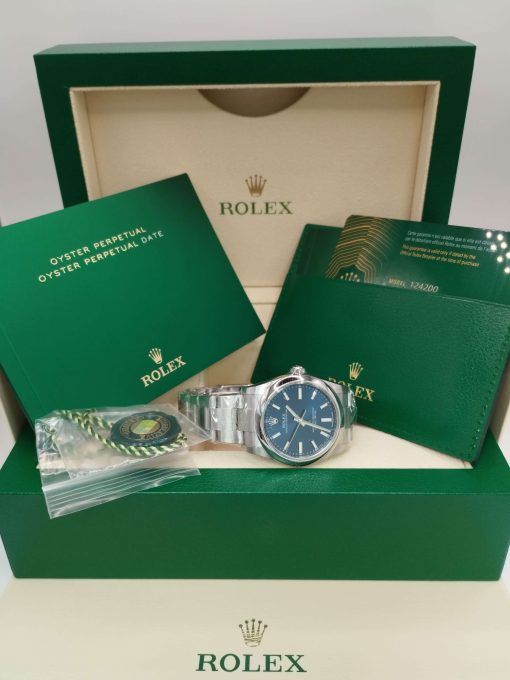34mm 勞力士 ROLEX OYSTER PERPETUAL 124200-0003 亮藍色：圖片 6