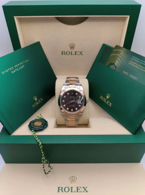 41mm ROLEX Datejust 126301-0003 chocolate, diamond-set dial - Image 3