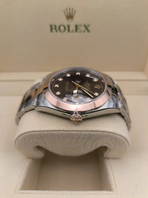 41mm ROLEX Datejust 126301-0003 chocolate, diamond-set dial - Image 4