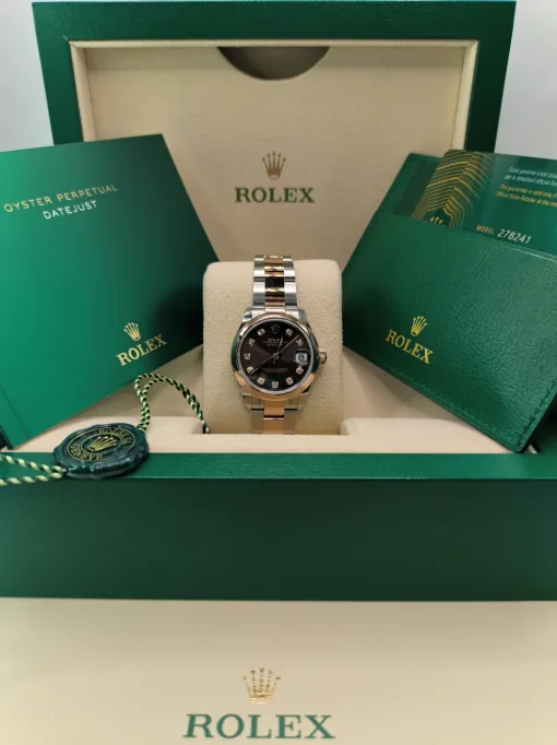 31mm ROLEX DATEJUST 278241-0027 Chocolate, Diamond Oyster - Image 3