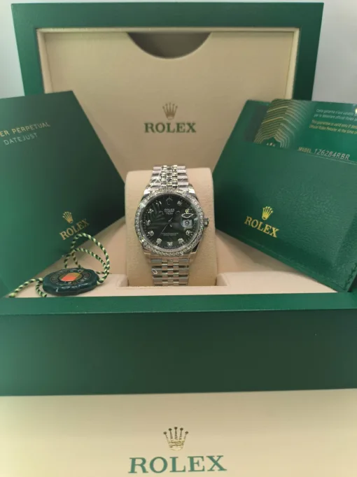 36mm 勞力士 ROLEX DATEJUST 126284RBR-0047 鑲鑽橄欖綠色棕櫚葉面：圖片 3