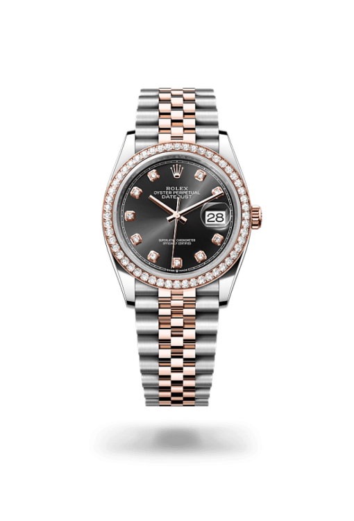 36mm ROLEX DATEJUST 126281rbr-0007 Bright Black Jubilee
