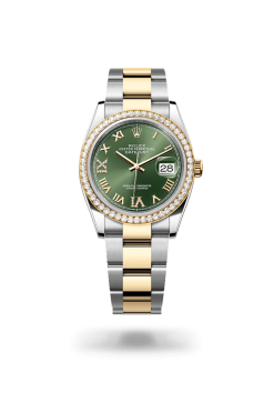 36mm ROLEX DATEJUST 126283rbr-0012 Roman Olive Green