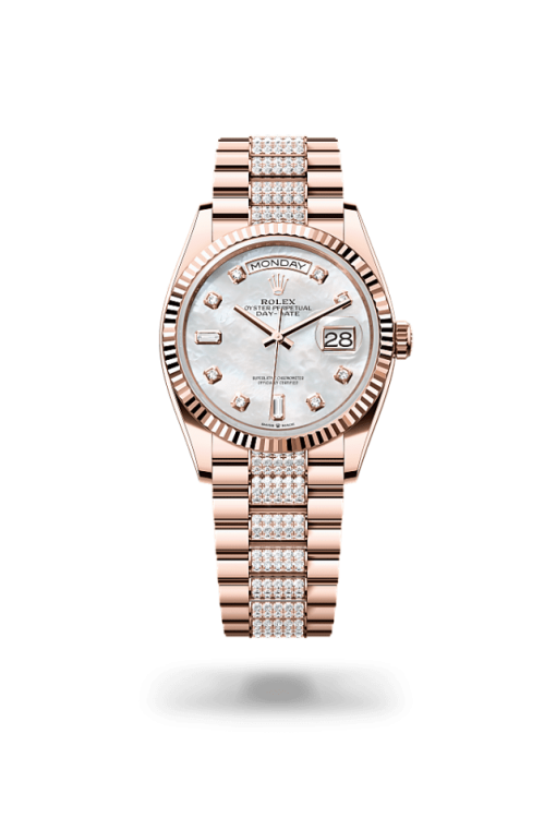 36mm ROLEX DAY-DATE 128235-0032 MOTHER-OF-PEARL