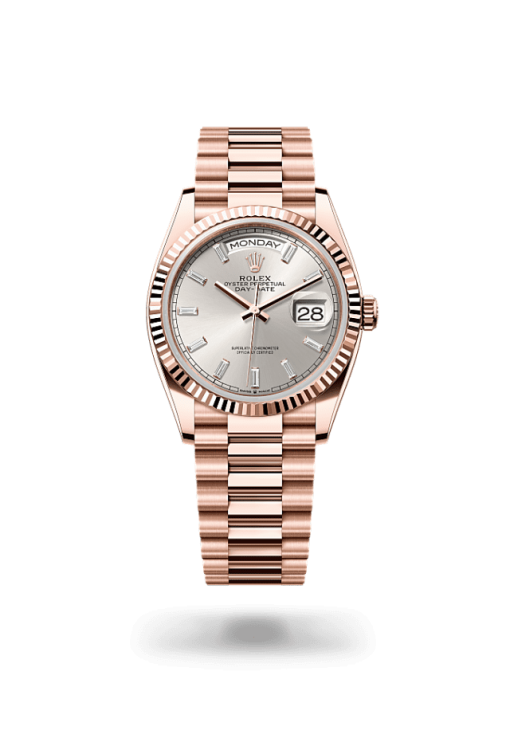 36mm ROLEX DAY-DATE 128235-0087 SILVER